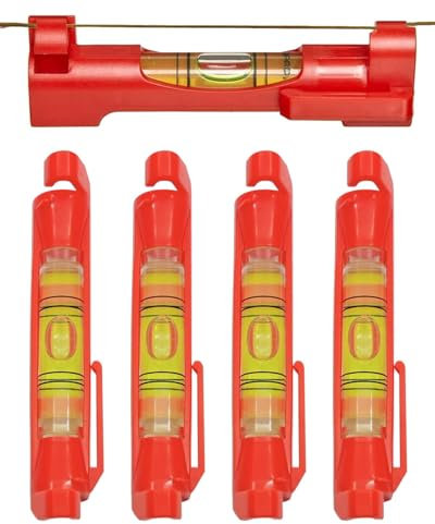 HSIXHAF 4 Pezzi Strumenti a Livello Di Corda,Mini Corda Livella,Livella Per Filo,Livello Linea Di Corde,Livello Di Linea Della Stringa,Livella a Bolla Per Corda,Mini Corda Livella a Bolla