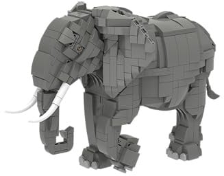 BlueBrixx Pro 107605 – Elefant aus Klemmbausteinen mit 1123 Bauelementen