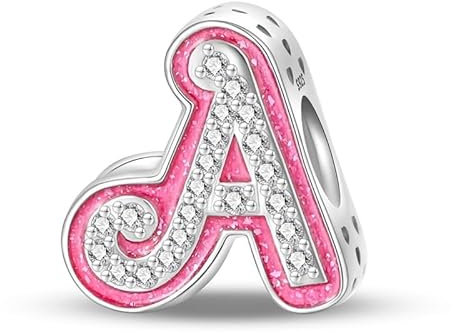 KUNSIR Charm Anhänger Damen Buchstabe A für Armband 925 Sterling Silber Charms Beads passend für Pandora Armband und Halskette, Kompatibel mit Europäischen Armbänder für Frauen Mädchen