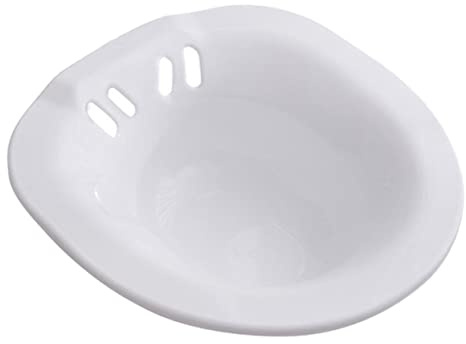 Weißes Kunststoff Sitzbad Becken, Faltbar, Bequem, Platzsparend | Schwangere und Ältere Menschen, Passend für Toiletten, 1 Stück für Pflege