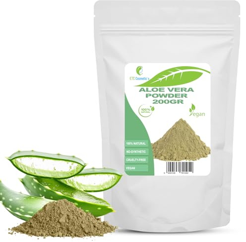 Aloe-Vera-Pulver – 200 g – DIY-Gesichtsmasken, Körpermaske, Haarmaske, fördert das Haarwachstum, feuchtigkeitsspendend, feuchtigkeitsspendend, natürlich und frei von Chemikalien