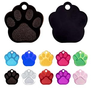 Hundemarke Katzenmarke Pfote mit Wunschgravur ID TAG Erkennungsmarke