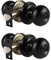 Probrico Matte Black Entry Door Knobs, Entrance Door Lock with Key, Stainless Steel Exterior Door Handle with Lock, Front Door Door Knob, 2 Pack