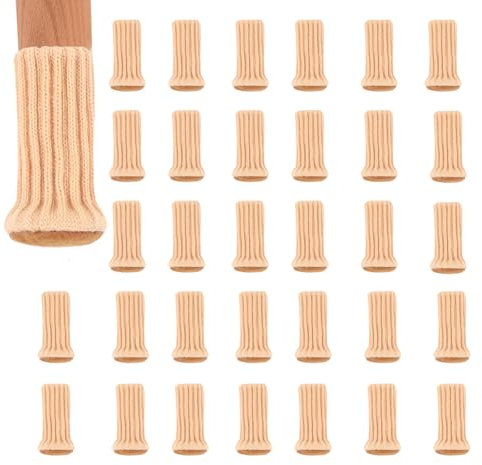 Gurxi 32 Pièces Chaussette Chaise pour Pieds De Chaise Chaussettes De Meubles en Tricot Antidérapantes Chaussettes De Chaise Mobilier en Feutre Convient Aux Tables, Chaises, Protection du Sol