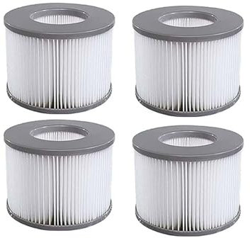 Dokkita 4er Set Ersatzfilter für MSPA Whirlpool-Filter-Kartuschen, Filter für Whirlpoal, für Heiße U-Boote und Spa, für Aufblasbare Pools - Wasserfilter Modell ab 2020