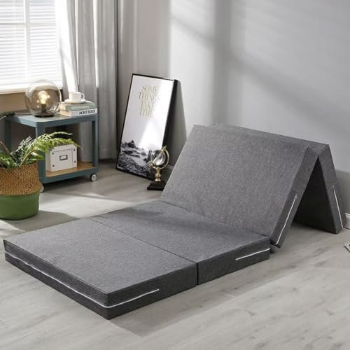 Einzelbett-Klappmatratze, 5 cm, Memory-Schaum, faltbares Bett für Reisen, Camping, Boden, Gästebett, Klappbett, tragbar und bequem