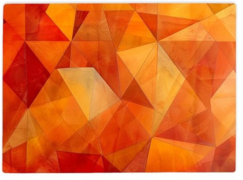 Shopagift Orange Geometric Triangles Glass Chopping Board Large Kitchen Worktop Saver 39cm x 28cm