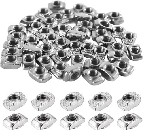 50 Pcs 20 Series T Sliding Nuts,T Slot Nuts Fastener,20 Series M5 T Slot Nut,Sliding Aluminum Profile Accessories 2020,for Standard M5 TSlot Aluminum Extrusion Profile