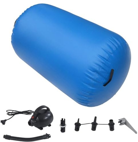 BSTSEL Gymnastics Air Tumbling Roller Mat 60/75/90cm Inflatable Air Gymnastics Training Mats Gymnastics Tracks for Home/School/Training with Pump (Blue, 100 * 75cm)