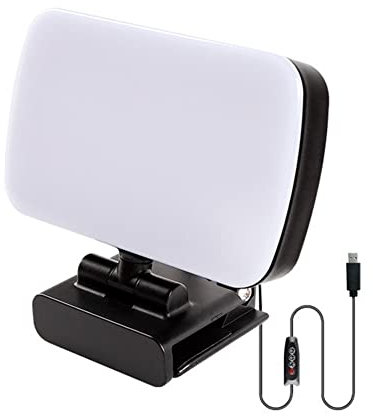 Louttary Mini Video Light Conference Webcam Vlog Photography LáMpara de Relleno Selfie Ajustable Portable LED Photography Light