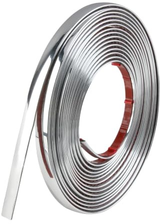 5 m X 6 mm Silver Self-Adhesive PVC Wall Moulding Trim Strip Roll | Peel-And-Stick Metal-Look Edging for Ceilings, Windows, Tables, Corners and Cars