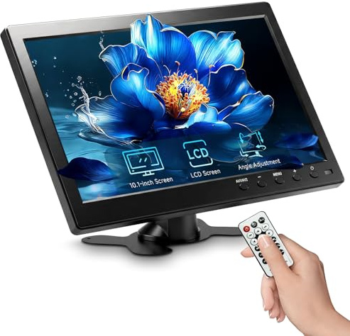 10,1-Zoll-TFT-LCD-Bildschirm mit Hintergrundbeleuchtung für Rückfahrkamera, Fahrzeugmonitor, SUV, Van, Pkw, LKW, Auto-DVD-Player, Überwachungskamera, Set-Top-Box, Fernbedienung und Ständer