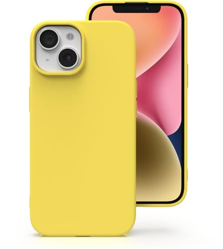 Zuvirelx Silicone Case for iPhone 14, Soft Grip, Thin, Minimalist, Shockproof, Non-Slip, Pocket-Friendly - Yellow