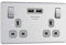 BG Electrical Screwless Flat Plate Double Switched Power Socket with Two USB Charging Ports