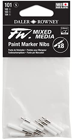 Daler Rowney, FW Mixed Media Paint Marker Nib, Tech, Pack of 8