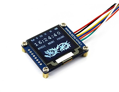 1.5inch OLED Display Module 128x128 16 Gray Scale SPI/I2C Interface SSD1327 Driver Raspberry Pi/Jetson Nano/STM32 Examples Provided