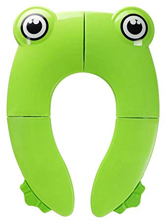 Foldable Travel Potty Toilet Seat, Denavo Toilet Training Seats Portable Potty Travel Toddler Toilet Seat Pads with 4 Anti Slip Silicon Pads & 1Bag Prevent Germs Spread,Toilet Training Seats(Green)