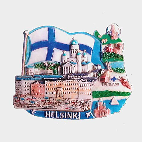 Helsinki Finland 3D Fridge Magnet Travel Souvenir Gift Collection,Home & kitchen Decoration Magnetic Sticker Helsinki Finland Refrigerator Magnet