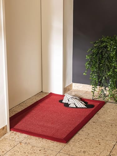 benuta Nest Sisal Naturfaser Teppich Sana - Rot 40x60 cm - Robuster Teppich für Esszimmer & Wohnzimmer - 100% Sisal Naturfaser - Zeitloses Design