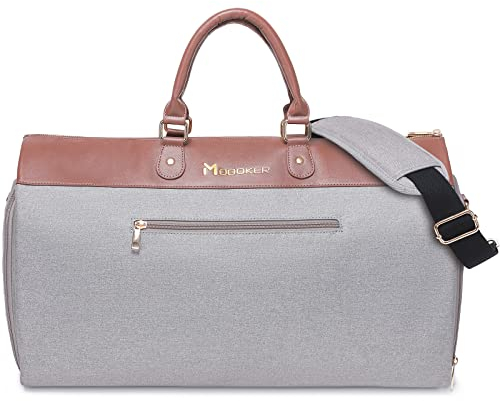 Modoker Bolsas de Ropa Convertibles para Mujer para Viajes, Bolsa de Ropa de Mano – 2 en 1 para Colgar Maleta, Bolsa de Equipaje, Color Gris, Gris