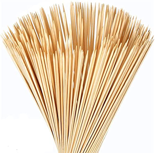 JKG® Lot de 150 brochettes de barbecue en bambou de qualité alimentaire - Extra longues - 30,5 cm - Pour barbecue, cocktail, barbecue, guimauve, fontaines à chocolat, kebab, fruits - 30 cm de long