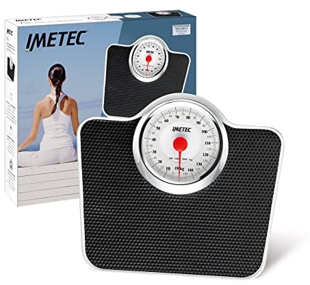 Imetec Pro, Bilancia Pesapersone Meccanica, Rileva il Peso in Modo Chiaro e Affidabile, Pedana Antiscivolo, Portata Max 150 kg, Divisione 1 kg, Funzionamento Analogico