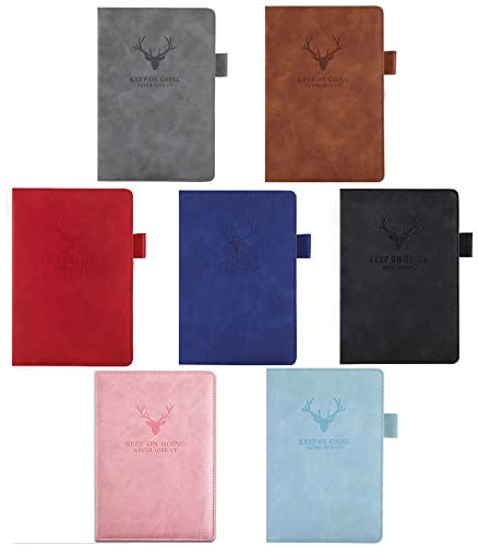 1 x Business-Notizbuch, A5, Schaffell, PU-Leder, Notizblock, Vintage-Hardcover, Notizbuch, tragbares Tagebuch, liniert, personalisiertes Geschenk für Damen und Herren – Rosa