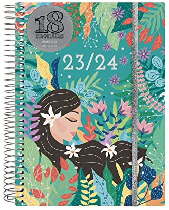Finocam - Terminkalender Espiral 18 Monate 2023 2024 2 Tage pro Seite Juli 2023 -bis Dezember 2024 (18 Monate) Lady International