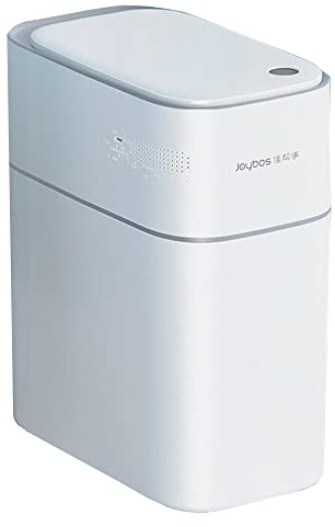 JOYBOS JOB086 Poubelle Poubelle 15 l avec capteur de mouvement intelligent sans contact - Comprend 20 sacs poubelle 15 l Plastique ABS + PP Blanc