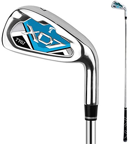 Club de golf n° 7 pour homme et femme en acier/graphite pour débutant droitier Fers de golf simples (bleu-graphite)