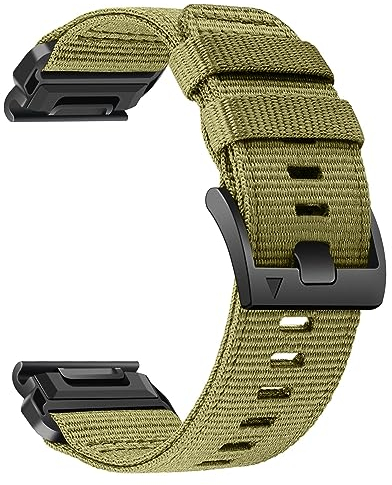 Abanen Robustes Nylon-Uhrenarmband für Garmin Fenix 7X / Fenix 6X / Fenix 5X / Enduro 2, schnelle Passform, 26 mm, verstellbar, gewebtes Nylon-Sportarmband mit Edelstahl-Verschluss für Tactix 7 Pro,