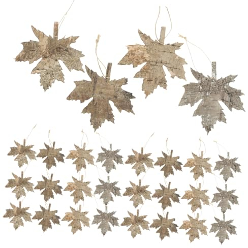 Warmhm 40st Tannenzapfen Dekoration Weihnachtsschneeflockenverzierungen Schneeflockenchip Aus Holz Weihnachtsschmuck Aus Holz Geschenkschmuck Christbaumkugel Weihnachtsbaum Kiefernzapfen
