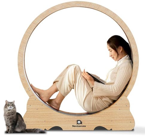 Naviconvex Katzenrad, 114,3 cm L große Katzen, Laufrad, Katzenlaufband für Indoor-Katzen