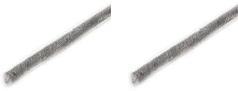 EMUCA Burlete Adhesivo con Cepillo de Altura 7mm, guardapolvo Adhesivo para Puertas y Ventanas, Rollo de 10m, Gris (Paquete de 2)