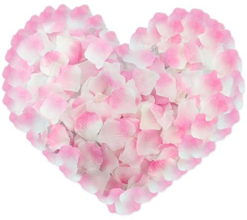 AWARDSEN 3000PCS White Fake Rose Flower Petals Artificial Silk Rose Flower Petals Bulk Rose Flowers Petals for Room Home Wedding Decoration Rose Petals for Romantic Night for Her Set