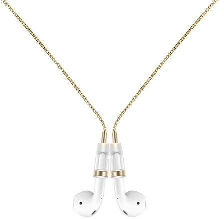 Lawonda Halteband Kompatibel mit AirPods 1/2 / 3 /Pro 1 /Pro 2, für AirPods Anti-Verlust-Gurten Strap Halter Band Halterung Magnetisch Sport-Saiten-Umhängeband Gold O