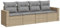 vidaXL Garten Sofa Garnitur 4-TLG., Gartenmöbel Set mit Kissen Stauraum, Sitzgruppe für Garten Terrasse, Modular Gartensofa Lounge, Beige Poly Rattan