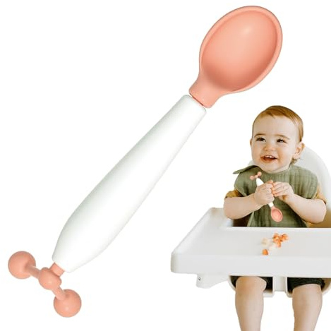 Cuillères pour bébés, cuillère d'alimentation rotative à 360 degrés, conception de détection de température, cuillère de sevrage pour bébé, poignée antidérapante, cuillères d'alimentation Q