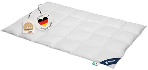 casimum Comfort Daunendecke 135x200 cm warm, Winterdecke, Bettdecke aus 60% Daunen und 40% Federn, Allergiker geeignet (Nomite), Made in Germany, Downpass