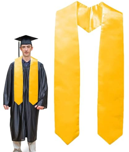 Missmisq Abschluss Stola, Graduierte Ehrenstola aus Satin | 62 Zoll Abschlusszubehör, Unisex Erwachsene für akademische Anfänge