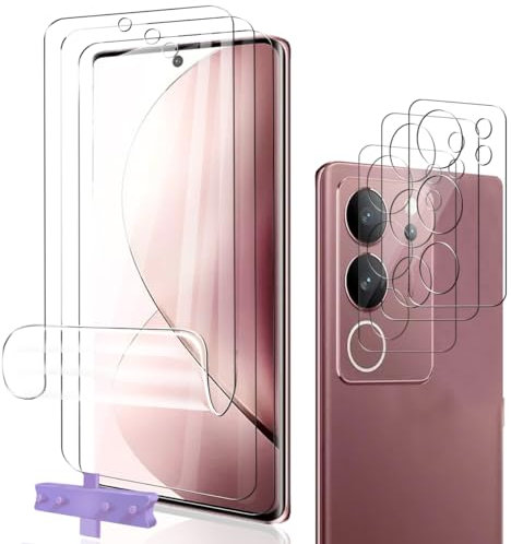 Phlleyaa Schutzfolie für VIVO V29 TPU 3 Stück + VIVO V29 Panzer Schutz Glas Kameraschutz 3 Stück[3+3 Stück],Anti- Kratzer,Einfache Montage,Bläschenfrei für Panzerglas Folie für VIVO V29