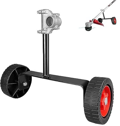 Manual Weeders Lawn Mower Support Wheel Fit for 28MM Tubes Adjustable Weed Trimmer Auxiliary Wheels Lawn Mower Stand Portable Mower Attachment for Grass Cutter Gas String Trimmer