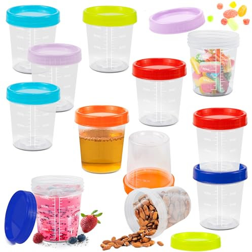 GMMG Boîtes de Conservation Cuisine avec Couvercle 12 Pièces 120 ml Petites boîtes de Congélation Récipients Alimentaires Sauce pour Stockage des Aliments