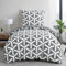 Aisbo Bettwäsche 155x220 Bettdeckenbezug - Bettwäsche Set 155 x 220 cm Geometrisch Grau Muster mit Kissenbezug 80x80 cm, Mikrofaser Bettbezug mit Reißverschluss, Bügelfrei und Weich