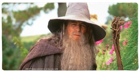 The Lord of The Rings Gandalf The Grey Character Large Gaming Mouse Pad Desk Mat with Stitched Edges, Non-Slip Base for Gamer, Home and Office, 31.5 x 15.7
