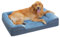 PAWZ Road XL Hundebett, waschbar, orthopädisch mit abnehmbarem Flanellbezug und Reißverschluss, Hundesofa für große Hunde, 2-lagiges wasserdichtes Hundebett Blau, 107x81x16cm