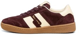 Marc OߴPolo Damen Sneaker flach aus Leder mit Wechselfußbett, Rot (Dark Aubergine Red/Raw Cotton), 40
