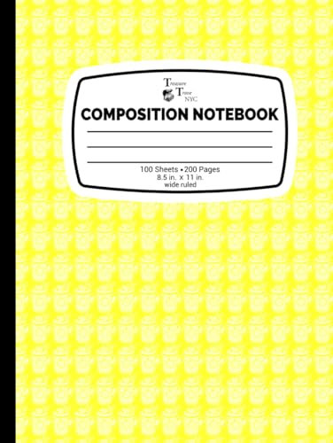 Mini Mug Pattern Neon Yellow Composition Notebook