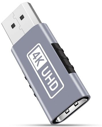 BRV Explorer 4K DisplayPort to HDMI Adapter, DP to HDMI Converter 4K@30Hz/2K@60Hz/1080P@120Hz, DP Computer to HDMI Monitor Uni-Directional Adapter, Compatible with Lenovo, Dell, HP, AMD, GPU, NVIDIA