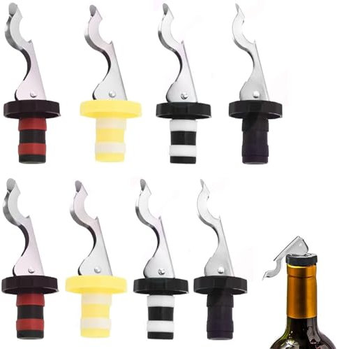 Flaschenverschlüsse mit Hebel,8 Stück Silikon Weinflaschenverschluss Universal Flaschenverschlüsse Bierflasche Flaschenverschluß für Weinsammlung Wein,Champagner,Glasflaschen Stopfen Verschluss